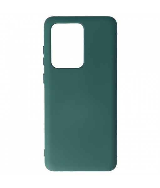 Husa Samsung Galaxy Note 20 Ultra, SIlicon Catifelat cu interior Microfibra, Verde Midnight